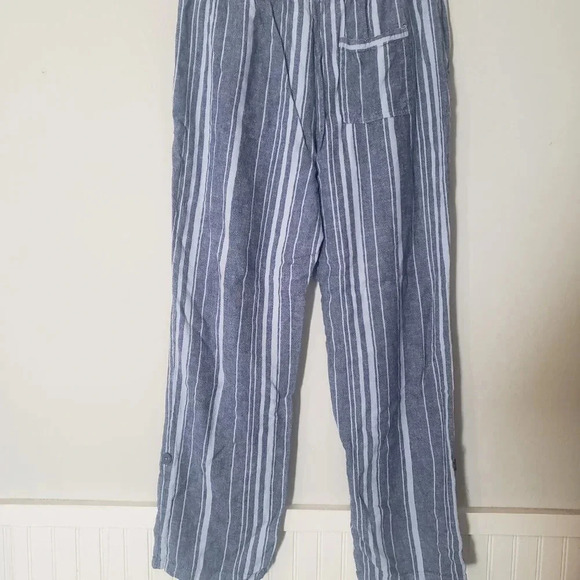 Ellen Tracy Stiped Linen Pants - Picture 6 of 7